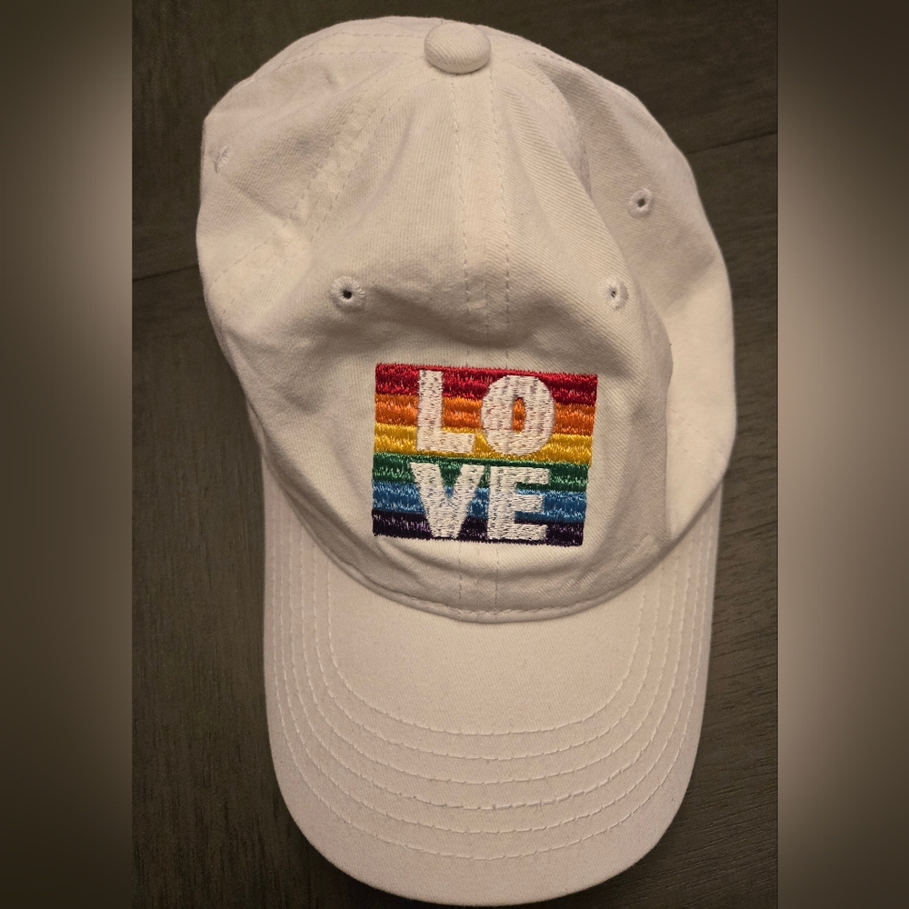 Pride Love Hat with Rainbow Love Embroidery